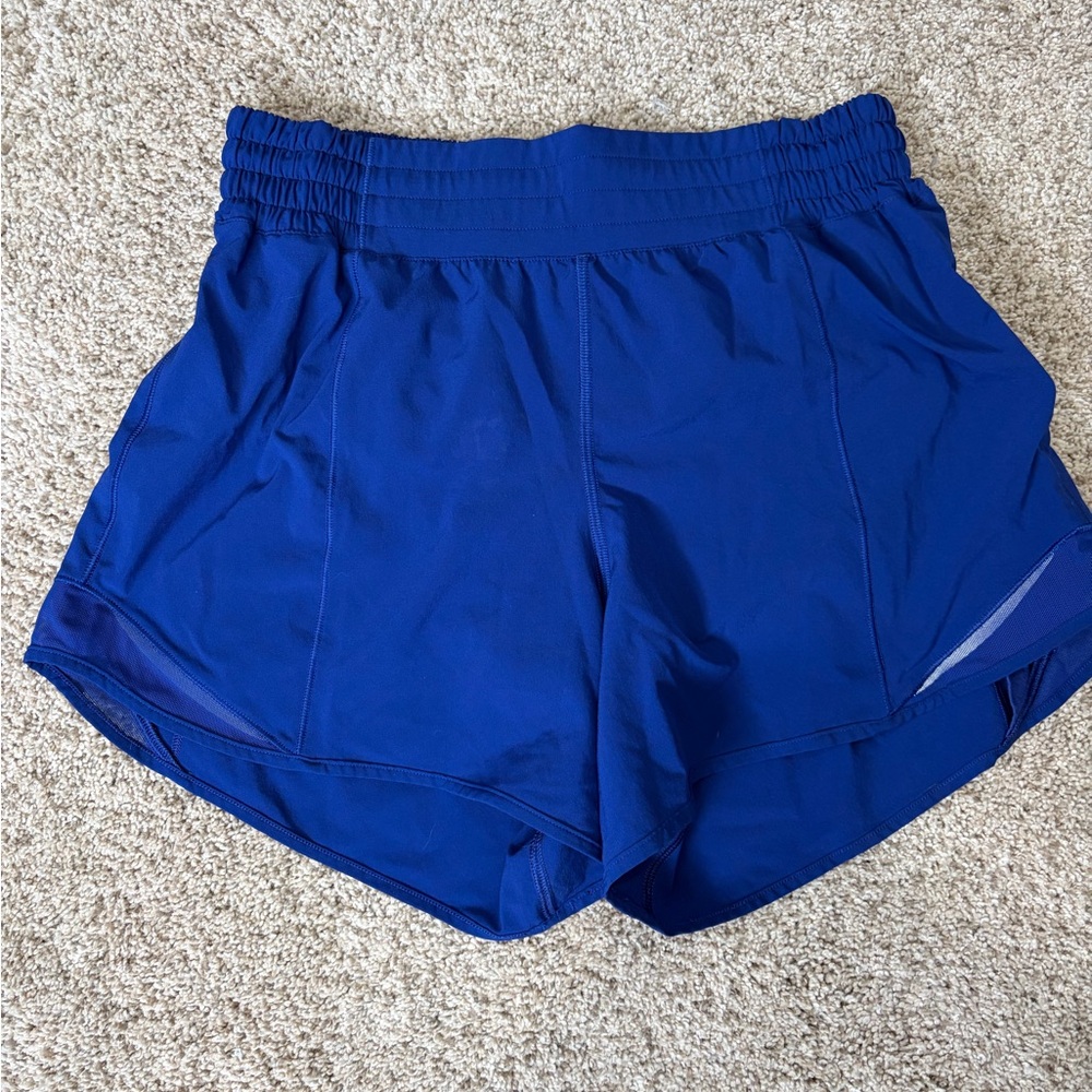 Lulu hotty hot high rise 4 inch Women's Blue Athletic Shorts